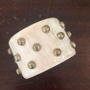 Bone and gold cuff